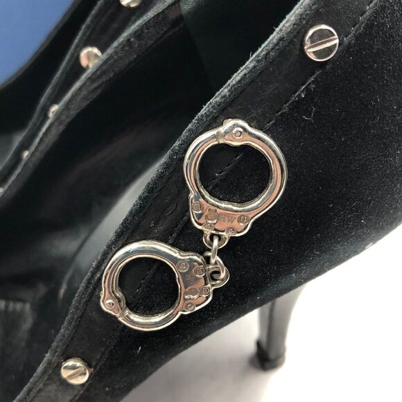 Hollywould Designer Black Handcuff Heels 7.5 7.5B - Picture 6 of 8